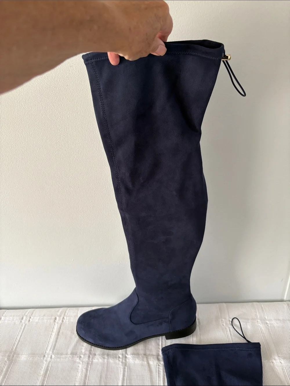 Just Fab Over-the-Knee Navy Faux Suede Riding Boots